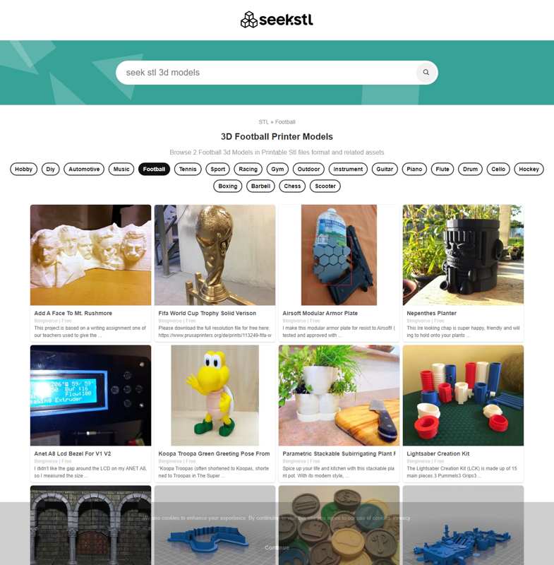 Football 3d printer files stl 3d models seekstl