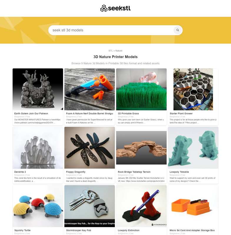 Nature 3d printer files stl 3d models seekstl