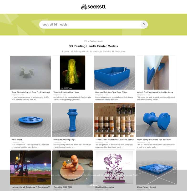 Painting Handle 3D Printer Files STL 3D Models SeekStl