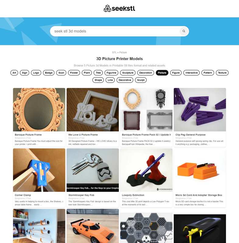 Picture 3D Printer Files - STL 3D Models - SeekStl