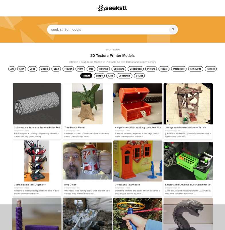 Texture 3D Printer Files - STL 3D Models - SeekStl