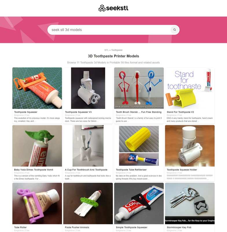 Toothpaste 3D Printer Files - STL 3D Models - SeekStl