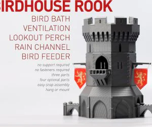 Birdhouse Rook Castle Tower 3D Models