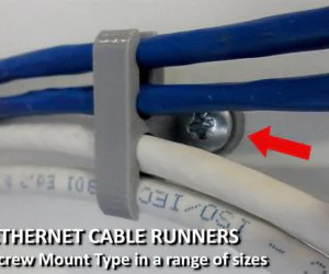 Ethernet Cable Runners Screw Mount Type 3D Models