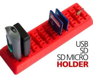 Usb Sd Sd Mirco Holder Combined 3D Models