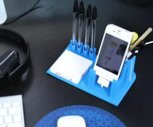 Desktop Organizer Pen Holder Phone Dock 3D Models