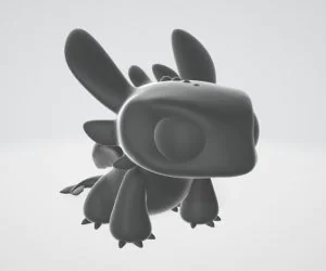 Toothless Cute Figurine And Keychain 3D Models