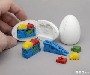 Surprise Egg 7 Tiny Car Carrier 3D Models