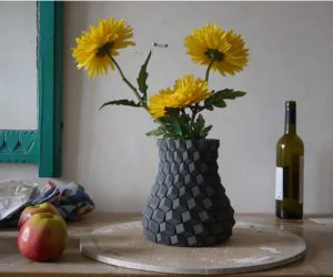 Curved Honeycomb Vase 3D Models