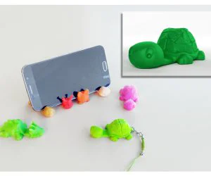 Tortoise Keychain Smartphone Stand 3D Models