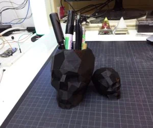 Skull Lowpoly Pen Holder 3D Models