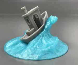 Benchy At Sea Wave Display 3D Models