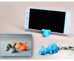 Keychain Smartphone Stand Dog And Bunny 3D Models