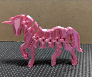 Flexi Unicorn Single Extrusion 3D Models