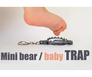 Mini Bear Trap Keychain 3D Models