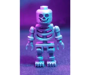 Lego Skeleton Minifigure 11 With Printed Skull Face 3D Models