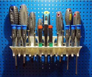 Screwdriver Holder Pegboard Or Wall Mounted 3D Models