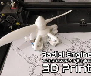 Radial Engine Compressed Air Engine Experimental 3D Models