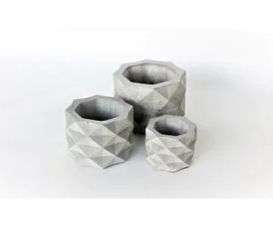 Geometric Concrete Pot Mold 3D Models