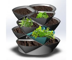 Stacking Planter Pods A New Concept In Vertical Nesting Herb And Flower Gardens Updated To Version 2 3D Models