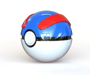 Great Ball Fully Functional Pokeball With Button And Hinge 3D Models