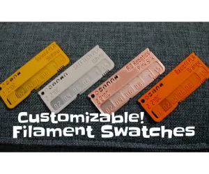 Customizable Filament Swatch Filament Test 3D Models
