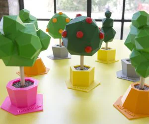 Low Poly Tree Sculptures 3D Models