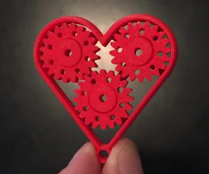 Geared Heart Single Print With Moving Parts Last Minute Gift 3D Models