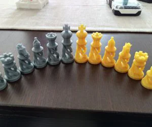 Another Spiral Chess Set 3D Models