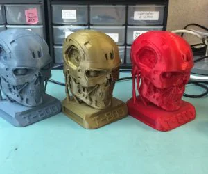 T800 Smooth Terminator Endoskull Printable Withbase Not Exoskull 3D Models