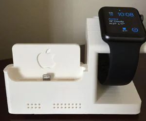 Iphone 6 Dock W Integrated Apple Watch Charging Station 3D Models