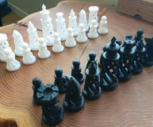 Spiral Chess Set 3D Models