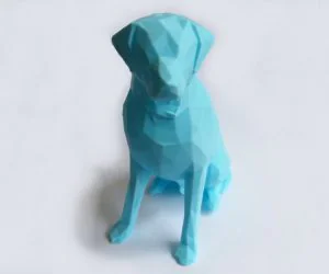 Low Poly Labrador Dog Statue 3D Models