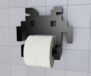 Space Invader Toilet Paper Holder 3D Models