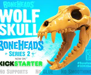 Boneheads Series 1 Wolf Skull W Articulated Jaw Via 3Dkitbash.Com 3D Models