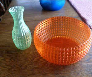 Faceted Bowl And Vase 3D Models