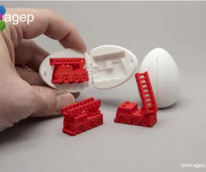 Surprise Egg 5 Tiny Fire Truck 3D Models