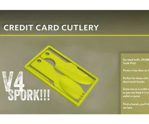 Credit Card Cutlery 3D Models