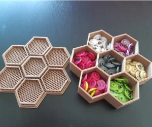 7 Hex Container For Small Parts And Games 3D Models