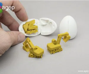 Surprise Egg 4 Tiny Excavator 3D Models
