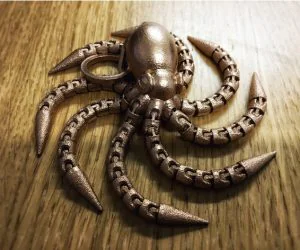 Balljoint Articulated Octopus Keyring Remix 3D Models