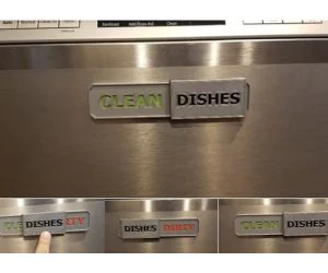 Clean Dishes Dishes Dirty Dishwasher Sliding Sign 3D Models