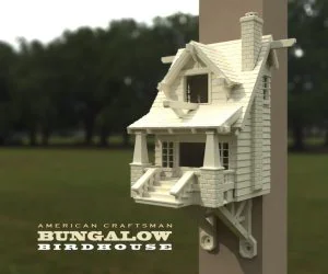 The American Craftsman Bungalow Birdhouse 3D Models