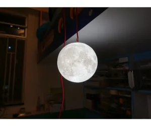 8 Inches Progressive Detail Moon Lamp With Ikea Screw Socket 3D Models