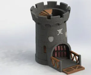 Castle Dice Tower With Moveable Gate 3D Models