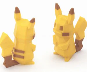 Lowpoly Pikachu Multi And Dual Extrusion Version 3D Models