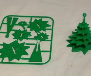 Evergreen Tree Christmas Ornament On Card 3D Models