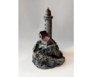 Lighthouse On A Rock. 3D Models