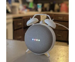 Retro Alarm Clock Stand For The Google Home Mini 3D Models