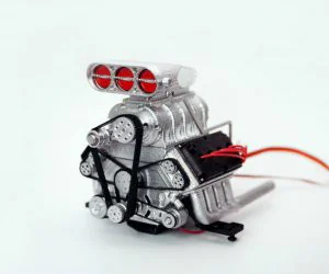 Ddw 18 Rc Car Engine Dohc V8 Supercharger 3D Models